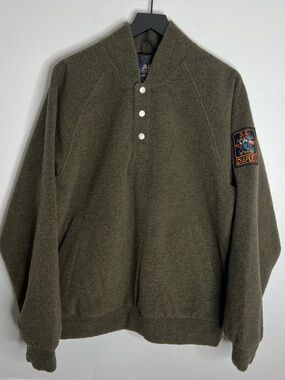 Willis & Geiger Diaplex Wool-Blend Fleece Pullover Jacket Mens Large Green USA